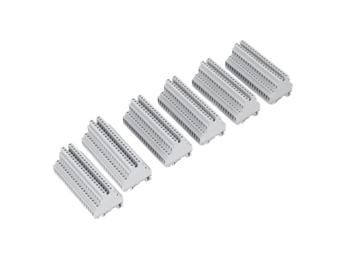 Yncm2026-bloque De Terminales De Cobre De Doble Fila Para Riel Din 100 Piezas 500v 32a Ukk‑5