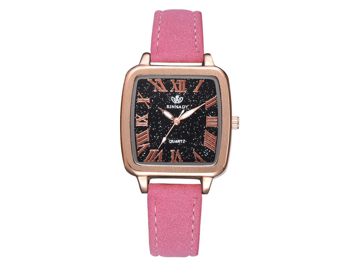 Reloj De Pulsera Analógico Elegante E Informal Con Correa Ajustable De Pu Y Movimiento De Cuarzo (rosa)