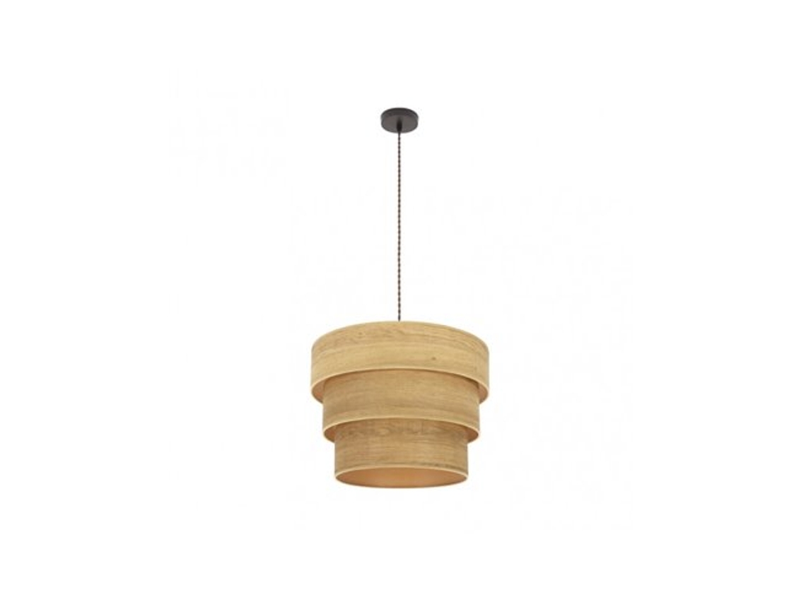 Lámpara colgante Triple Smile 1xe27 Marrón/Madera clara Regx40x40 Cm Fabrilamp