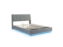 Cama Tapizado Led Tröstiar Con Somier Abatible 140x200cm - Antracita [EN.CASA]
