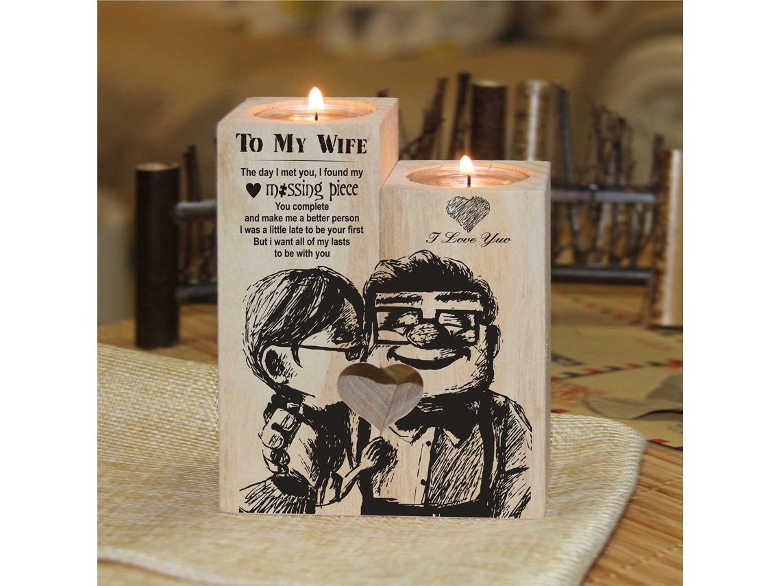 Portavasos De Vela En Forma De Corazón Artesanía Creativa Madera Regalo Para Pareja Navidad Regalo De Madre A Hija Amazon
