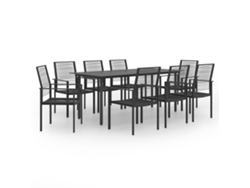vidaXL Juego de comedor para jardín 9 piezas