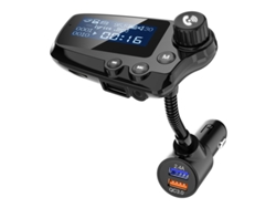 Kit de coche Bluetooth 5.0 Manos libres AUX Receptor de audio Reproductor de MP3 para coche QC3.0 Carga rápida Pantalla LCD de 1,8 pulgadas Transmisor FM (negro) ENZONS