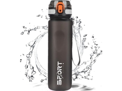 Botella de agua deportiva Rebe-1l con marcas de ritmo, hervidor transparente grande con cinta antifugas.