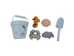 Cubo De Arena De Silicona, Juguetes De Playa Para Niños, Con Moldes De Animales Y Pala Portátil.