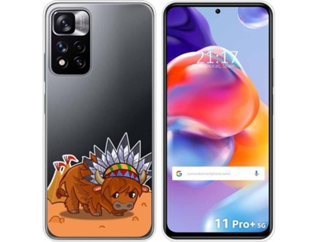 Carcasa para Xiaomi Redmi Note 11 Pro+ Plus 5G TUMUNDOSMARTPHONE Dibujos Transparente Bufalo Multicolor