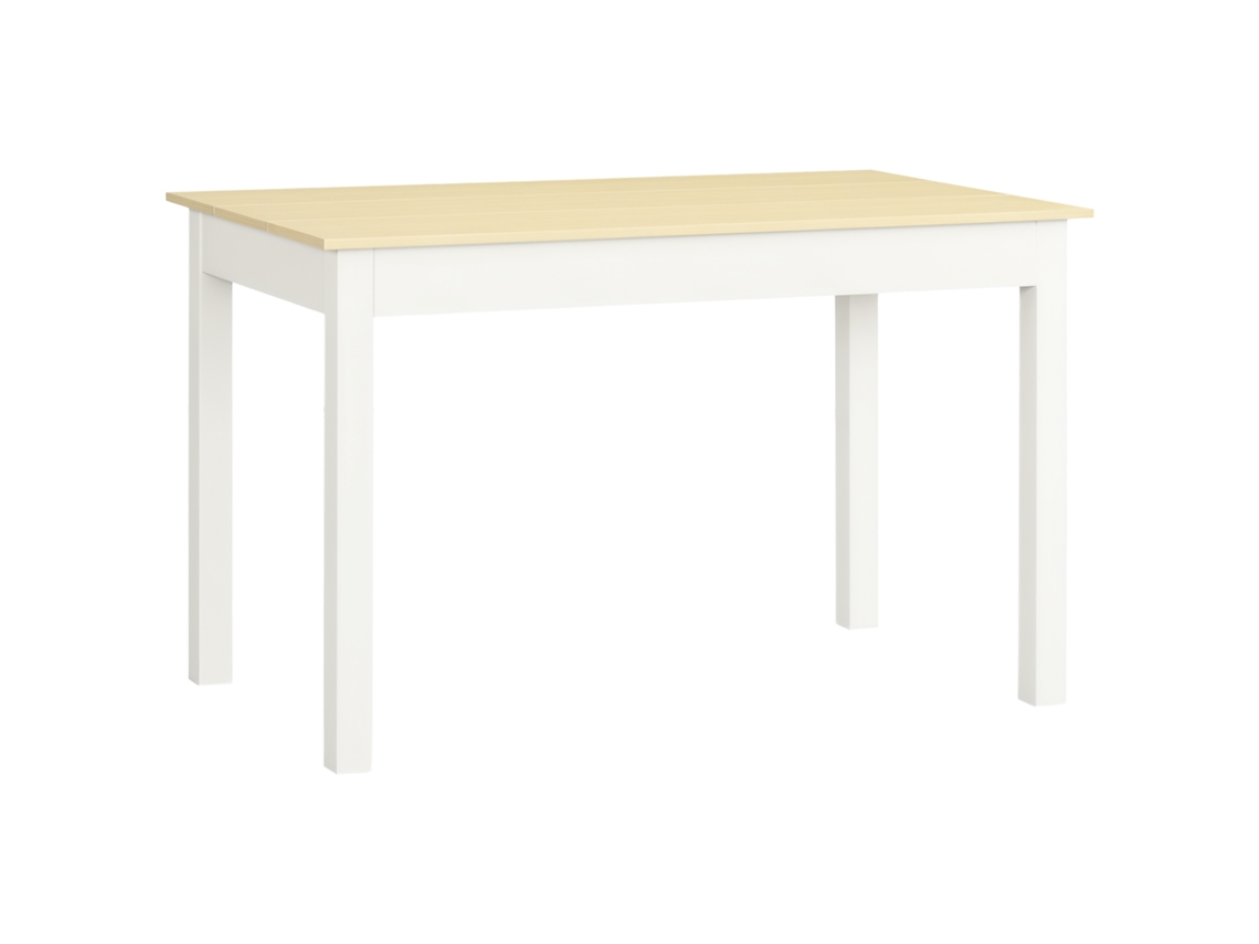 Mesa de comedor moderna de madera bicolor para 4-6 personas, tablero grande, 119x70x75 cm.