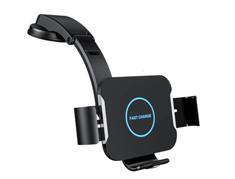 Cargador de coche de inducción Qi de 15 W, cargador de coche inalámbrico rápido de doble bobina, soporte de teléfono para coche con sujeción CHRONU...