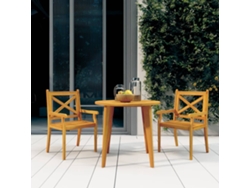 Juego de comedor de jardín de 2 piezas de madera maciza de acacia Dkd Home Decor