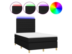 Maison Exclusive - Cama Box Spring Con Colchón Led Tela Negro 120x200 Cm