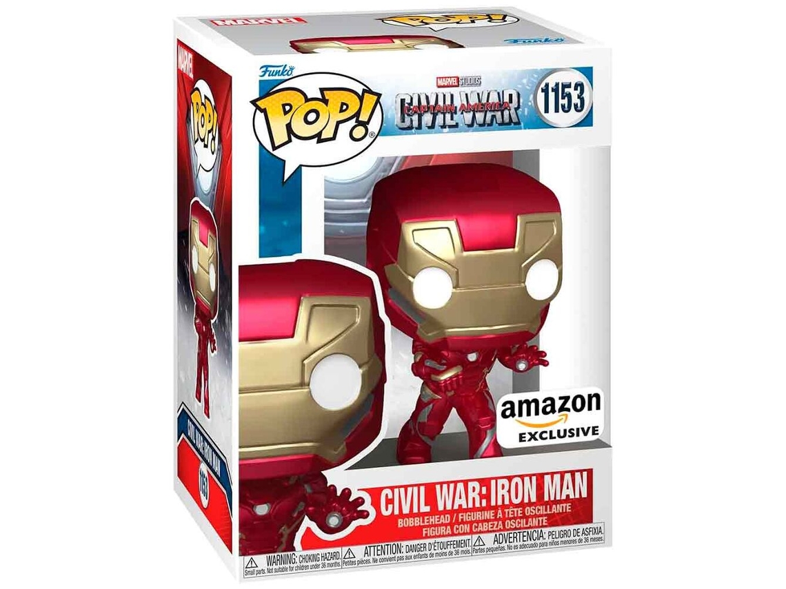 Figura Pop Marvel Civil War Capitán América - Iron Man Civil War Exclusiva B.active