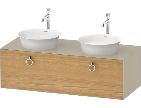 DURAVIT Tulip blanco, mueble de baño colgado en la pared, ancho 1300 x profundidad 550mm, con 1x extraíble, con tirador, WT4983B