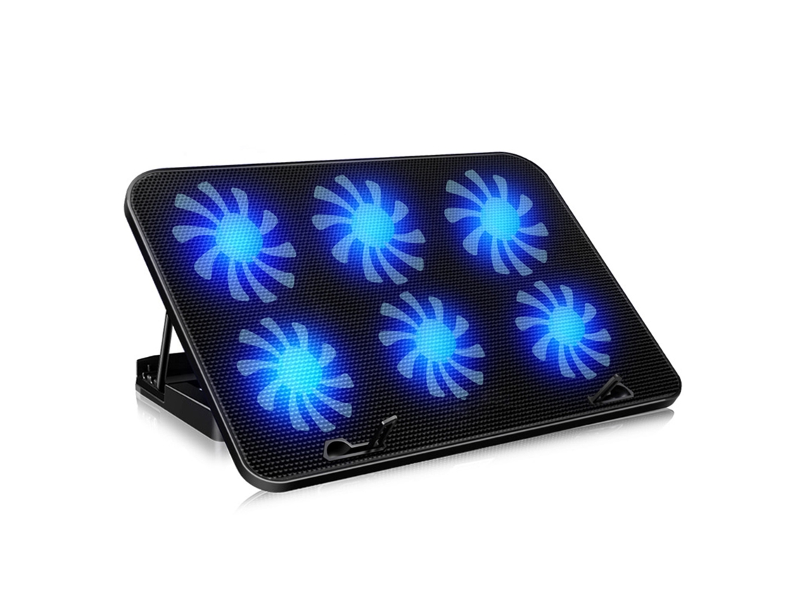 Base Para Enfriamiento De Portátil Con 6 Ventiladores De Alta Velocidad Soporte Estable Antideslizante Negro