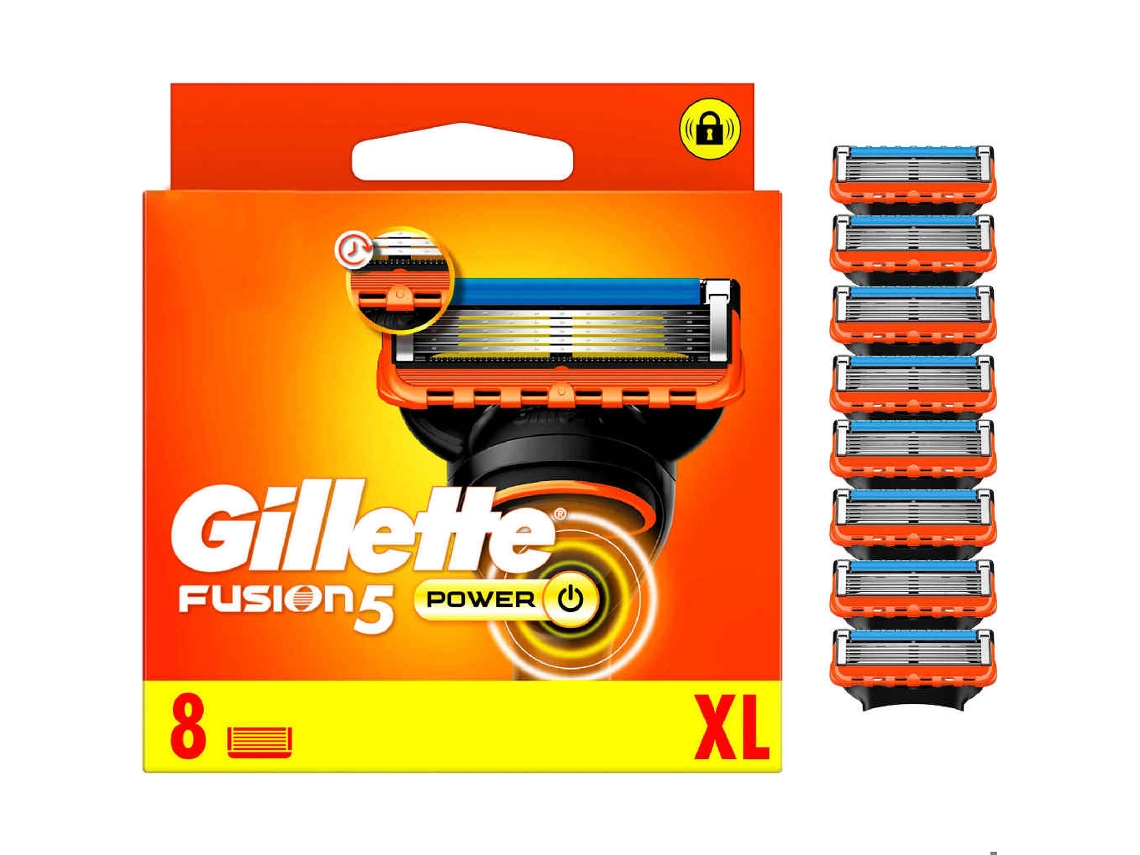 Cuchilla de Afeitar GILLETTE Fusion 5 Power (8 Unidades)