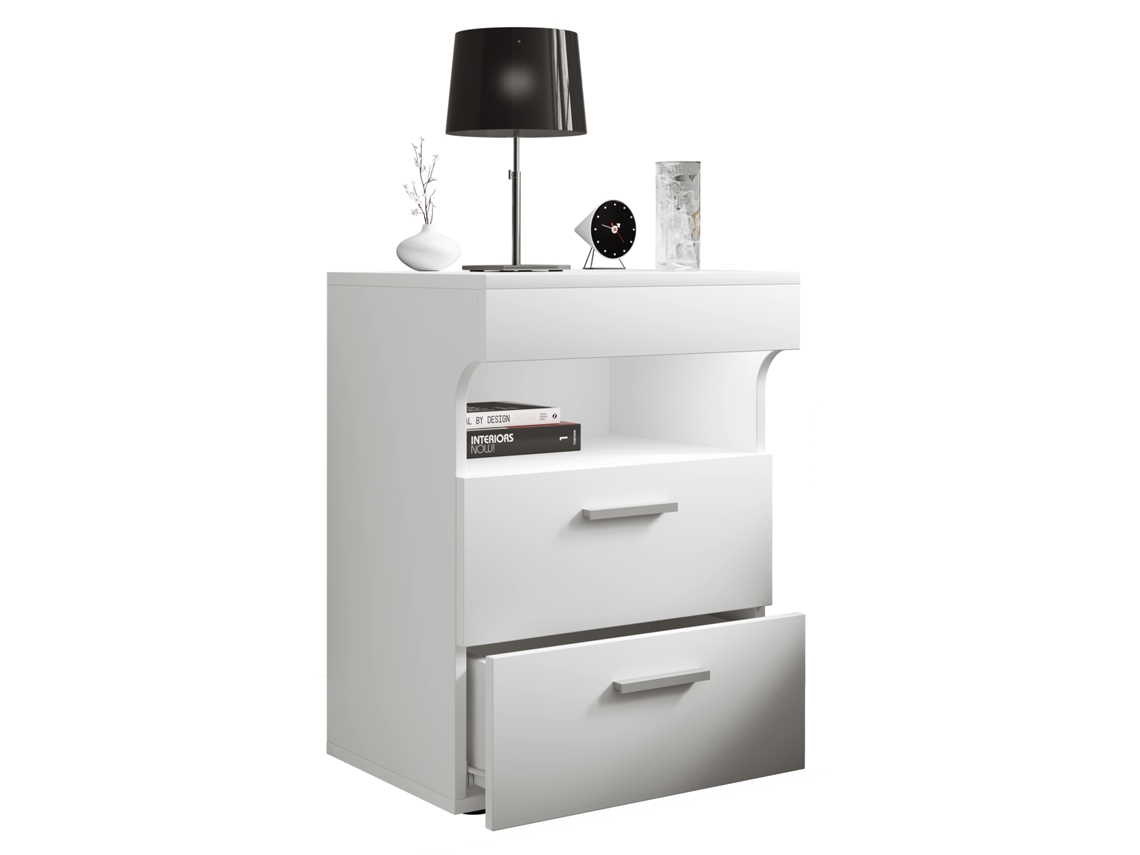 Soporte para mesita de noche, dos dimensiones aprox., Vcm, blanco (l)