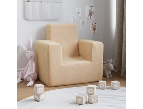 MAISON EXCLUSIVE - Sofá para niños felpa suave color crema