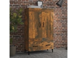 Aparador De Madera Contrachapada Roble Ahumado 70x31x115 Cm