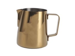 Jarra para espumar leche de acero inoxidable 304, 380 ml, dorada para café