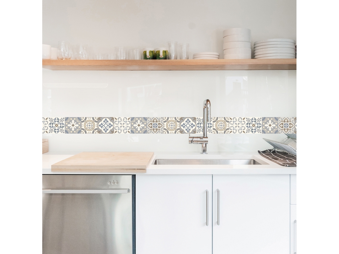 Friso Decorativo PLAGE Azulejos de Cemento Adhesivo de Estilo Borgatella 10 cm X 300 cm