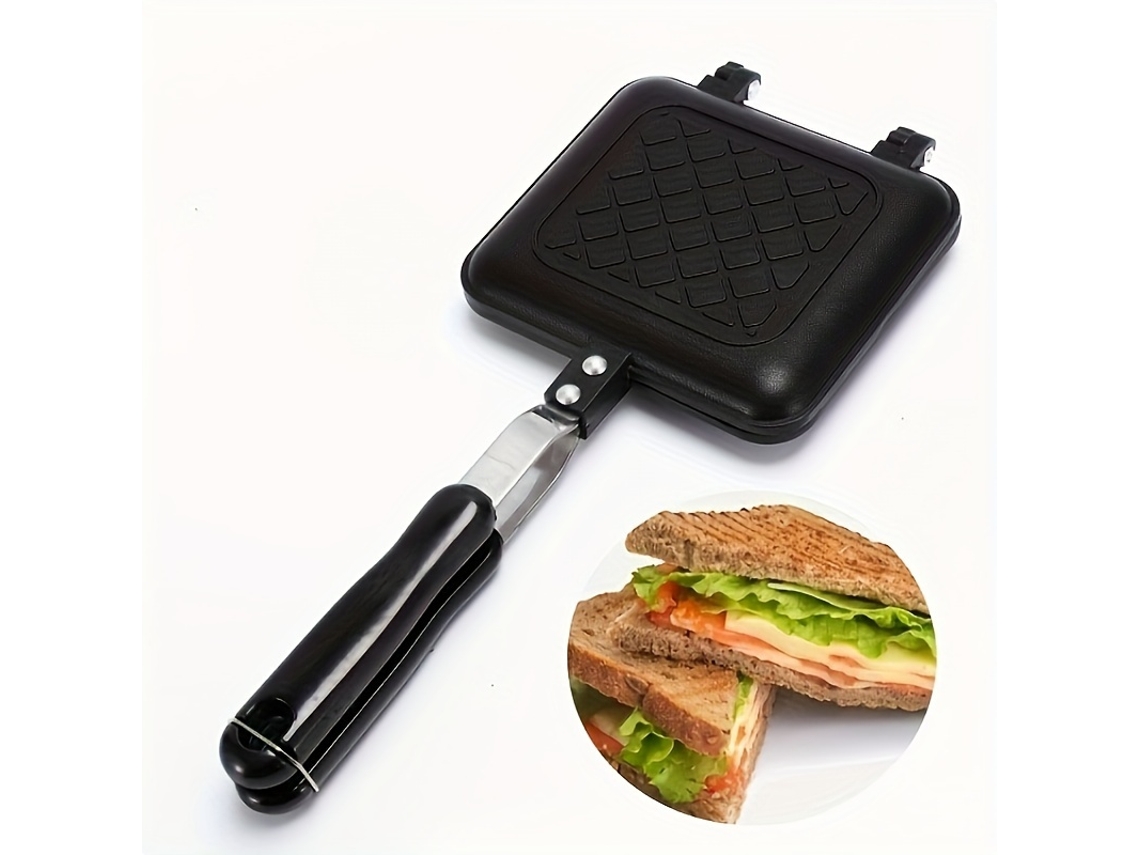 Sartén Sándwichera De Aleación De Aluminio Con Revestimiento Antiadherente, Sandwichera De Doble Cara, Utensilios De Cocina, Utensilios Para