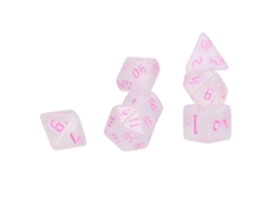 7pcs Dados Poliédricos De Acrílico Blanco 7-die Juguetes De Juego Para Role Playing Rosa