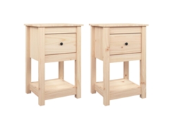 Maison Exclusive - Mesitas De Noche 2 Uds Madera Maciza De Pino 40x35x61,5 Cm