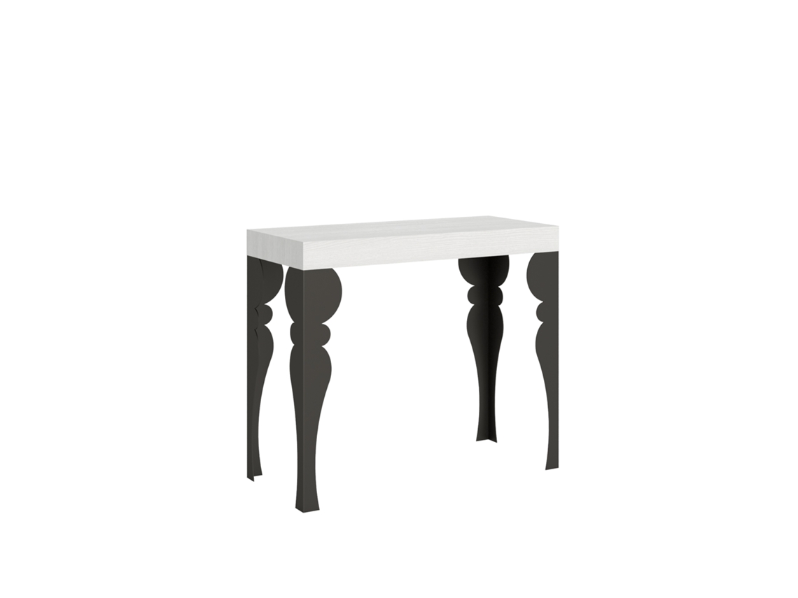Consolas Paxon Small Extensible hasta 196 cm ITAMOBY (90 x 40 x 77 cm - Paneles de Melamina - Fresno Blanco)
