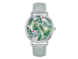 Reloj De Pulsera Pareja De Moda Con Correa De Pu, Dial Redondo, Cuarzo (gris)