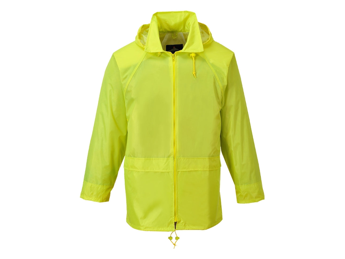 Impermeable clásico: protección y estilo en climas adversos. Amarillo / XL