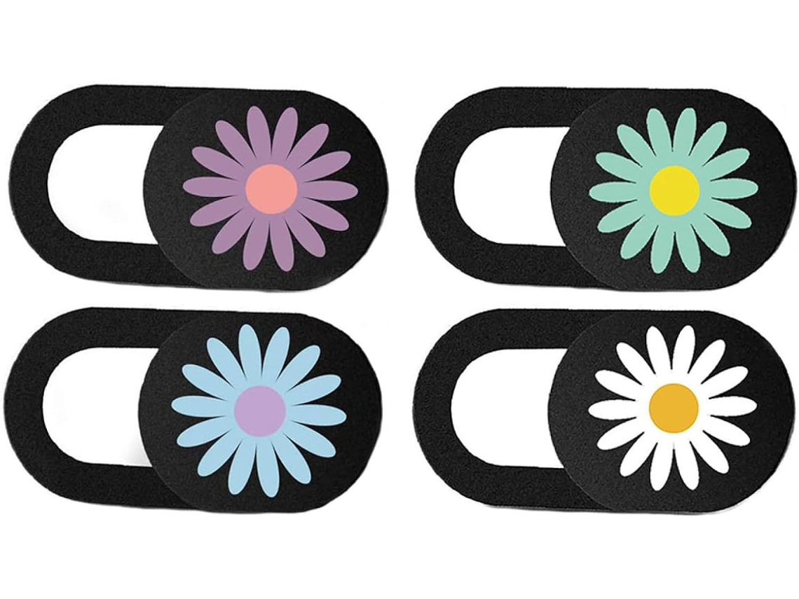 Tapa Deslizante Para Cámara Web Con Estampado De Margaritas Para Portátil Y Tableta.