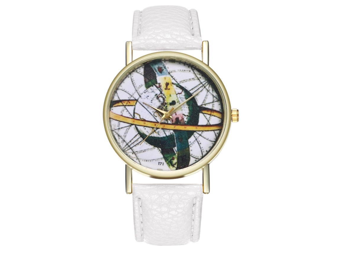 Reloj De Pulsera De Cuarzo Con Correa De Cuero Pu Zhoulianfa (blanco) Unisex