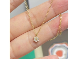 Colgante De Flor (dorado) En Plata De Ley 925, Un Collar Versátil Con Un Estilo Fresco, Elegante Y Sofisticado.