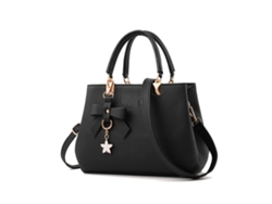 Bolso De Mano Elegante De Gran Capacidad Para Mujer, De Pu, Con Correa Para El Hombro Y Para La Mano, Negro, Talla Única.