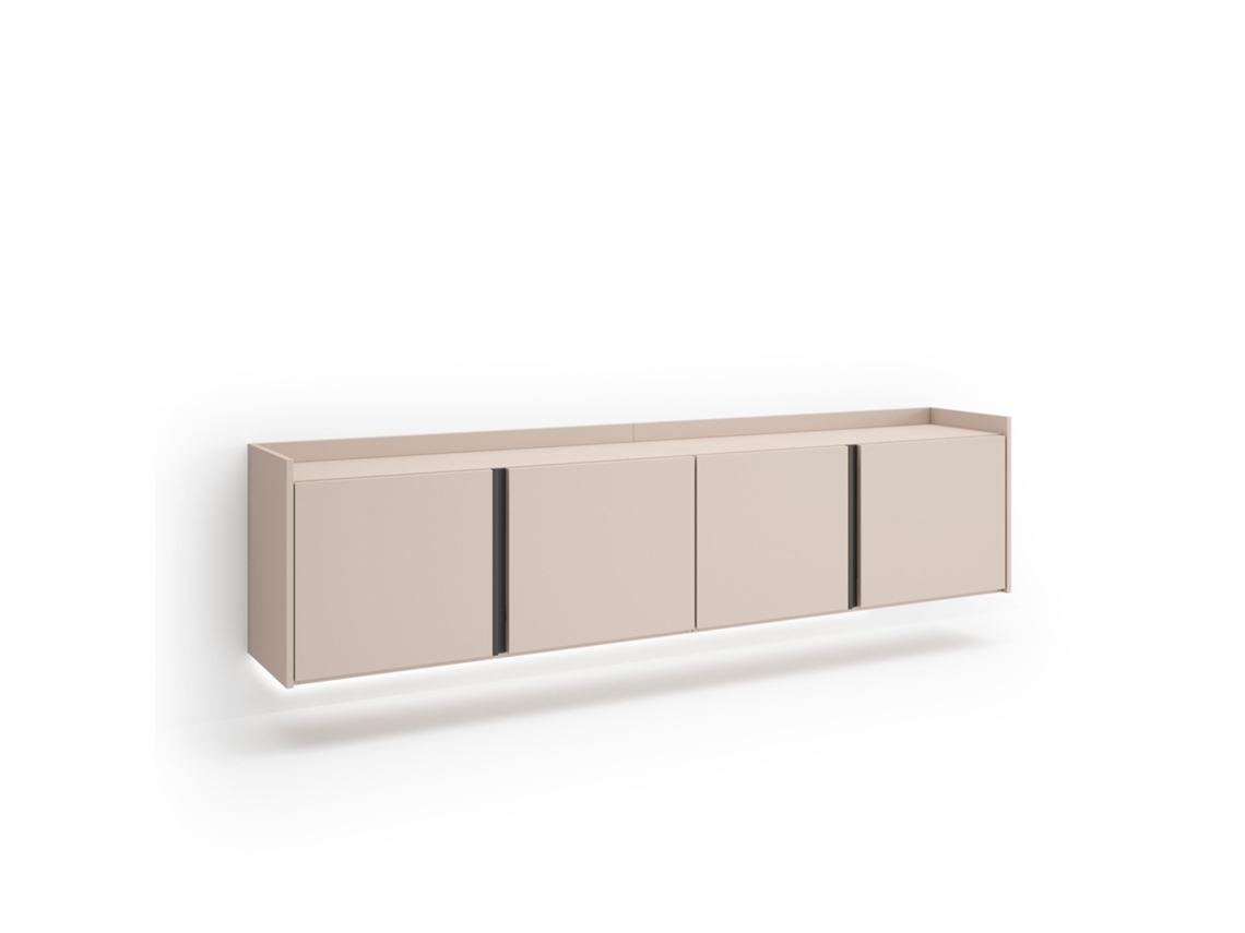 Mueble Tv, Televisión, 207x35x50cm, Para Tv Hasta 80", Colgado, Suspendido, Led, Beige