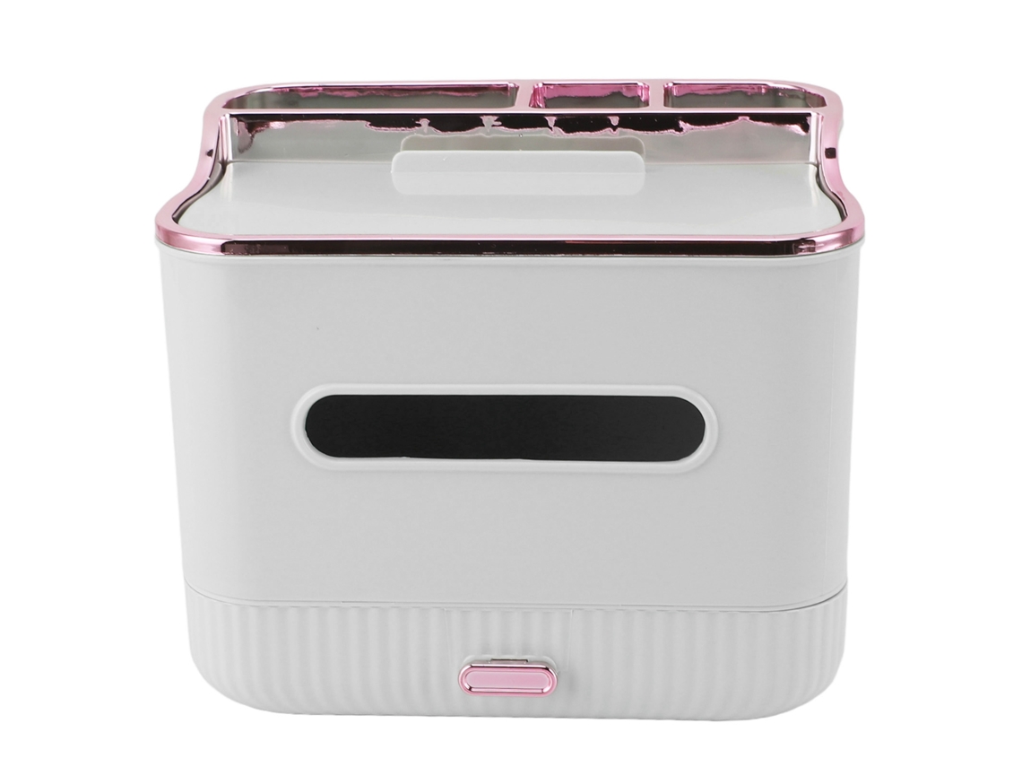Elegante Organizador Multifuncional De Papel Higiénico De Plástico Pp Blanco Para Escritorio De Sala De Estar.