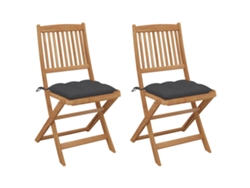Sillas de jardín plegables de 2 piezas con cojines DKD Home Decor
