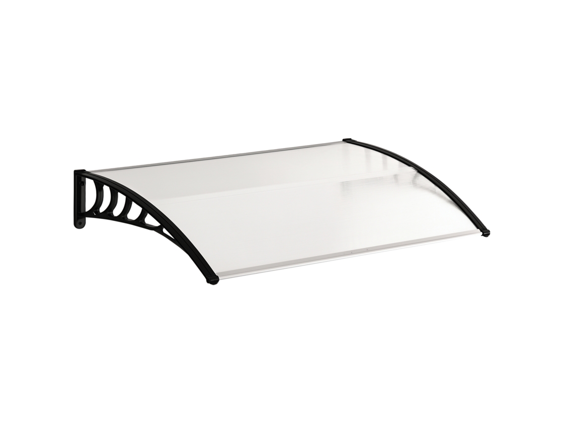 Toldo Policarbonato Curvo 122x89x24cm Tornillos Incluidos Aluminio Pp Exterior