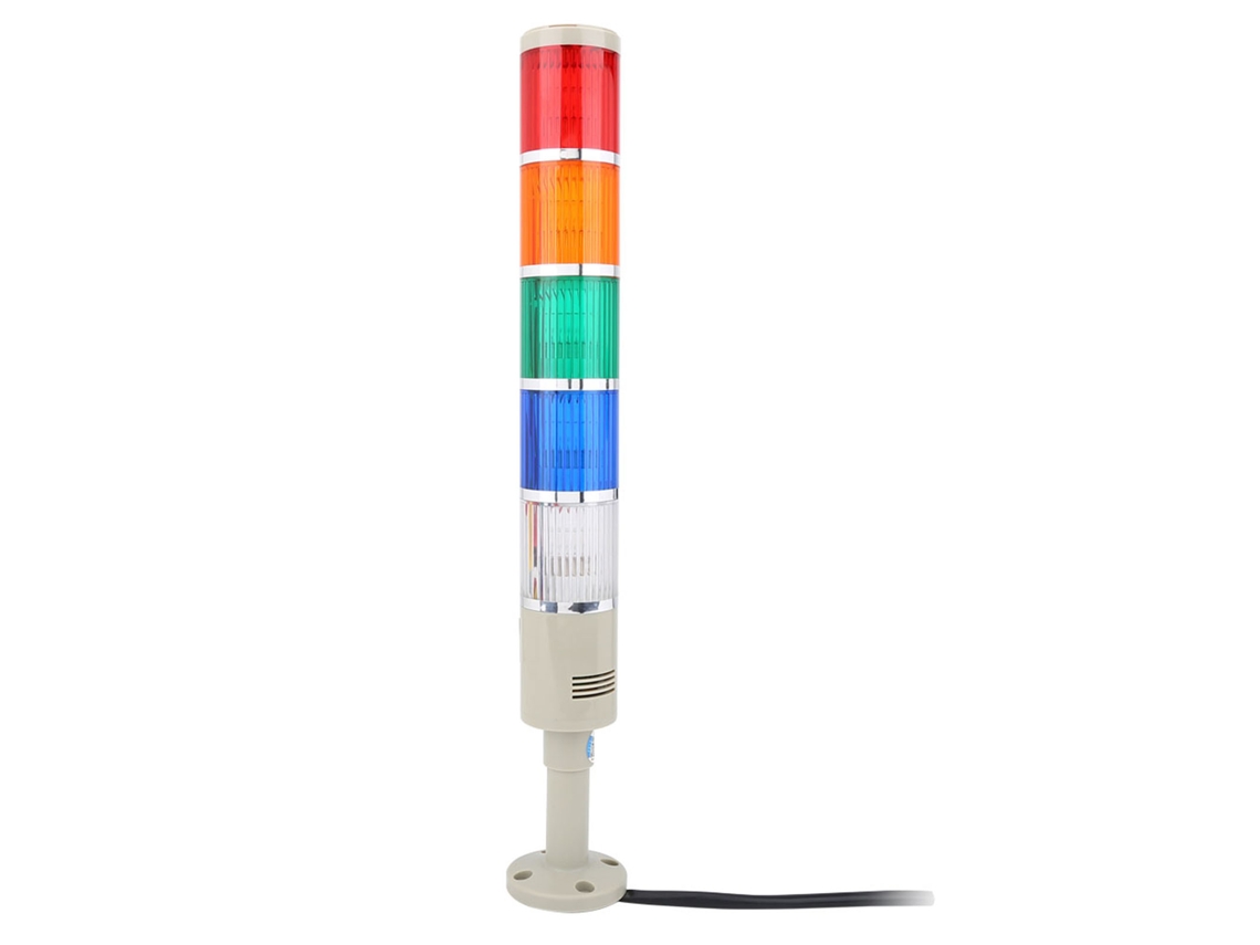 Luz de advertencia industrial con zumbador, 5 capas