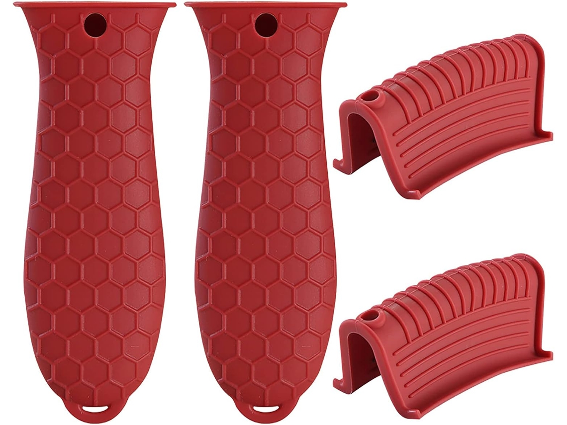 Agarres De Silicona Antideslizantes Rojos Para Ollas/hornos