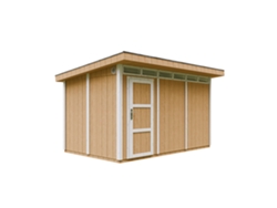 Caseta Jardin paneles a base de Madera LP SmartSide 8,7 m² con Suelo y Baldosas Bituminosas - L279xA412xA237 cm - TIMBELA M904 - HARVEST HONEY
