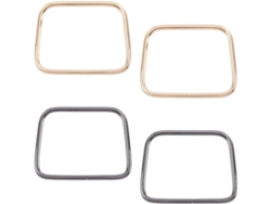 (paquete De 4) Marcos De Asa Para Bolso De Mano De Metal De 2 Colores - Cuadrados - Piezas De Repuesto - 4,3 X 3,3 Pulgadas