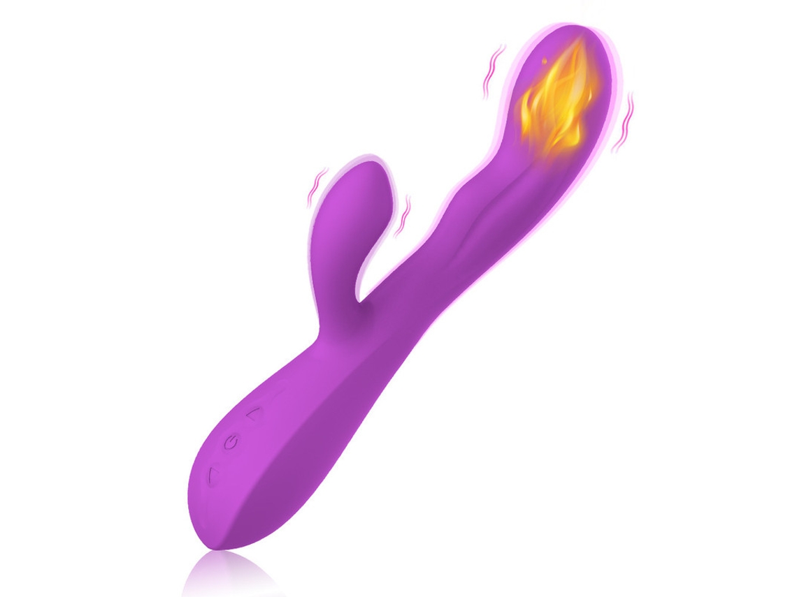 Vibrador de conejo con 10 modos y función de calefacción para mujeres (púrpura) YIZHOOD