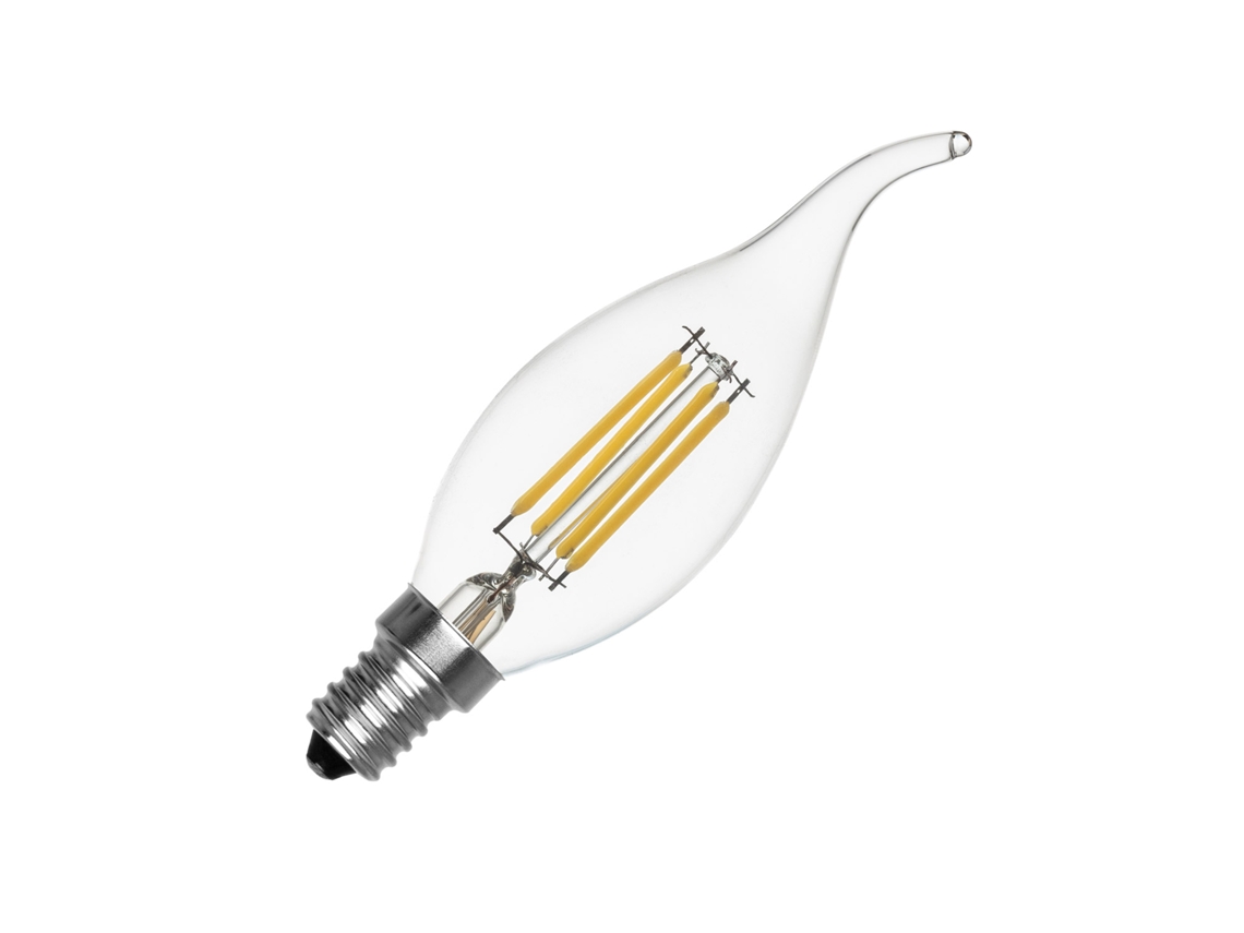 Bombilla LED E14 de filamento T35 regulable, 4 W, 470 lm, sin parpadeo, 4000 K, blanco neutro, Ledkia