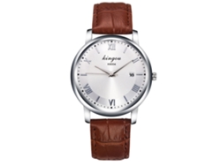 Reloj De Negocios Para Hombre, Analógico De Cuero, Esfera Redonda, Cuarzo, Fashion Café