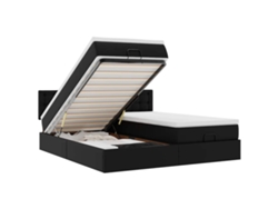Maison Exclusive - Estructura De Cama Otomana Con Colchones Cuero Sintético Negro