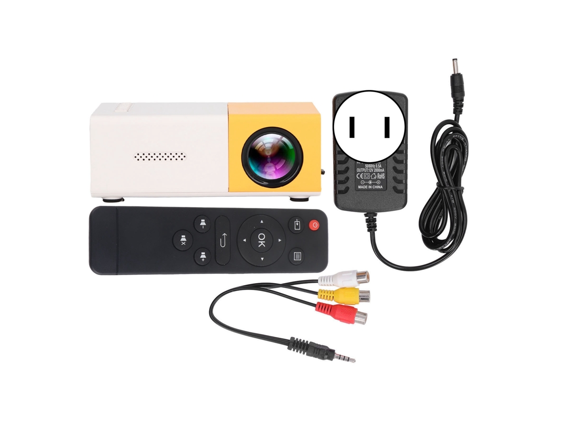 Proyector Mini 1080p Con Imagen De Reflexión Difusa, 23 Idiomas, Parlantes, 100‑240v, Plug Us, Amarillo