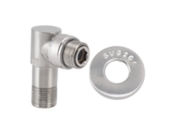 Válvula de retención angular macho G1/2, acero inoxidable 304, 1 entrada, 2 salidas, diseño integrado, válvula de cierre automático para inodoro Kofihety
