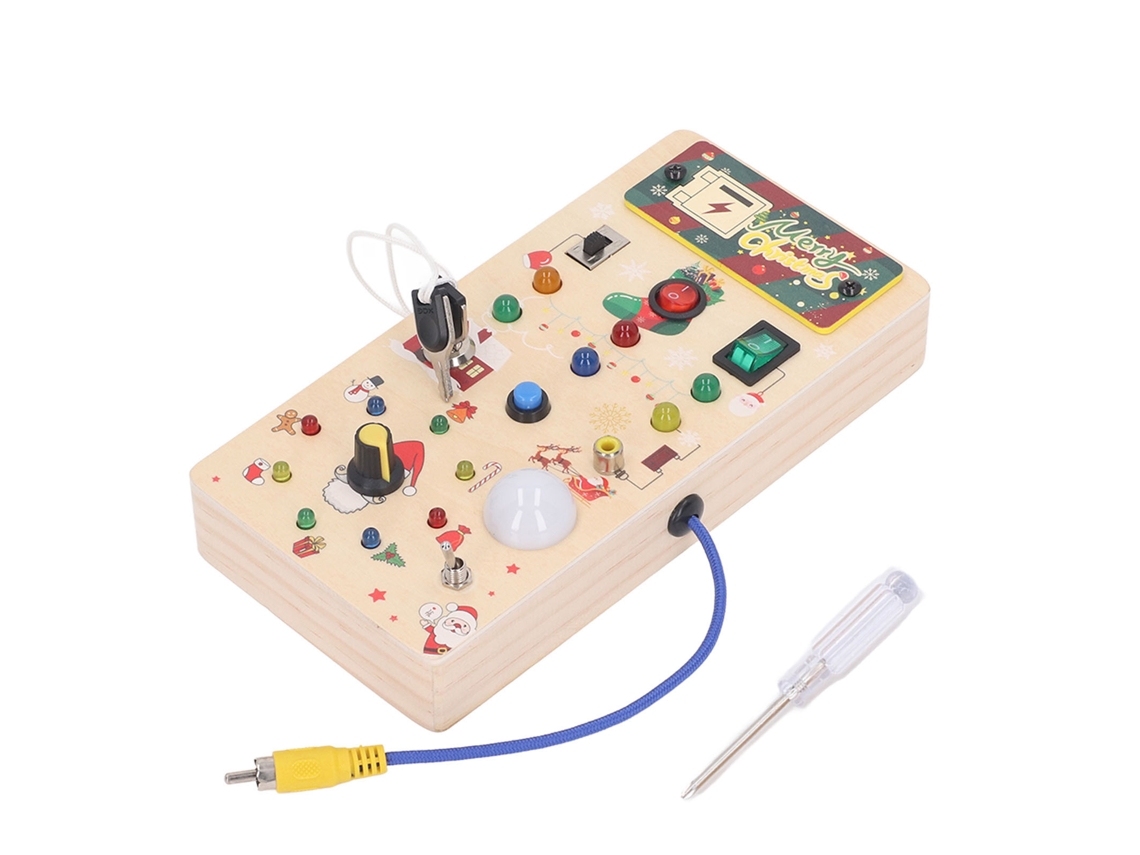 Juguete Con Interruptores De Luz Led, Diseño De Madera Para La Educación Infantil Temprana, Desarrollo De La Motricidad Fina, Regalo De Navidad
