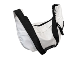 Bolso De Mano Crescent Para Mujer, De Nailon Con Correa Ajustable Para Uso Diario - Blanco