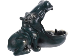 Escultura Hipopótamo Resina Plato Grande Guardar Dulces Llaves Decoración Elegante Funcional Mesa